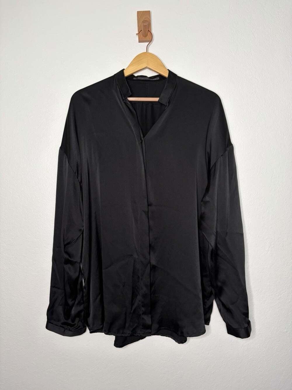 Haider Ackermann Black Silk Blouse Size 34 Minimalist Chic, Quiet Luxury